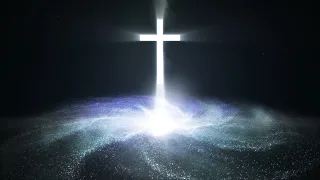 Cross on the Rotating Cosmic Galaxy || 1 Hour Cross Video Background Loop