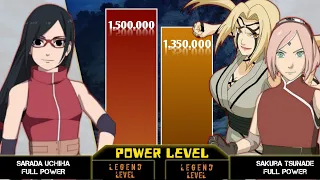 Sarada vs Sakura and Tsunade Power Levels