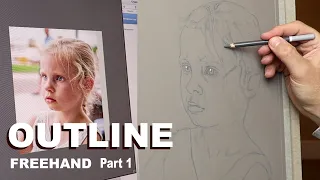 Pastel Portrait Tips ~ How to draw the outline freehand... Pastel Pencils. Narrated Tutorial. Part 1