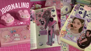 journal spreads (stickers & kpop polcos) [ no music, no talking ]