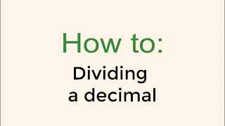 How to do divide a decimal using short division.