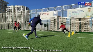 Profesyonel kaleci antrenman /. spor toto bal lig / goalkeeper training