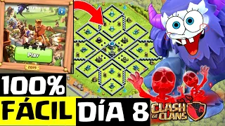 Como COMPLETAR💪 vencer MUY FÁCIL y RÁPIDO el NUEVO DESAFÍO Clash Of Clans 10 Aniversario Dia 8