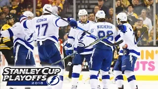 Dave Mishkin calls all 4 Lightning goals from OT win over Bruins (2018 Playoffs, Game 4)