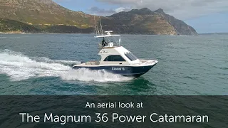 An aerial look at the Magnum 36 Power Catamaran