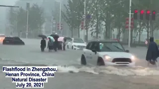 Worst flood in Zhengzhou, Henan Province, China July 20, 2021