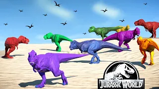 Big Carnivore Dinosaurs vs Herbivore Dinosaurs Fighting Jurassic World Evolution Tyrannosaurus Rex