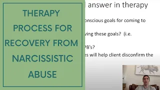 Narcissistic Abuse Recovery:  The process of therapy