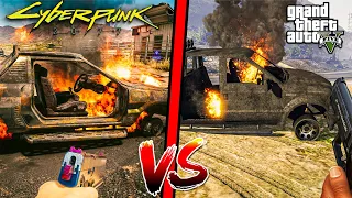 Cyberpunk 2.0 VS GTA 5 Attention to Detail Graphics and Physics Comparison Realistic Graphics 4K