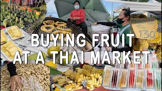 Buying Fruit at a Thai Market in Chiang Mai | ซื้อ ผลไม้ที่ ตลาด  เชียงใหม่