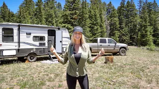 OFF GRID MOUNTAIN CAMPING at 10,000FT -  LOVING LIVING in a TRAVEL TRAILER!   | Van Life | RV Living