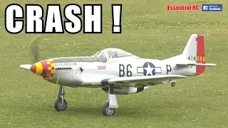 CRASH ! Giant scale P-51 Mustang DESTROYED on maiden flight