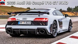 2023 Audi R8 Coupé V10 GT RWD in Suzuka Grey on Track