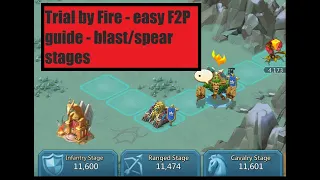 Lords Mobile - Trial By Fire blast/spear stages - Easy Win  - 100% F2P/P2P