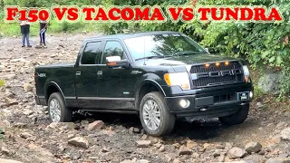 F150 vs Tundra vs Tacoma 4x4 OffRoad MUD ROCK Hill Climb - 3 of 4 Do Not Make It!!