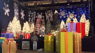 Hollywood Boulevard Christmas parade setting up