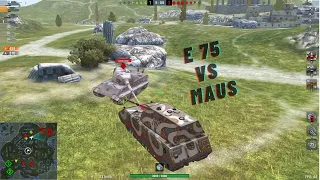 E 75 Tank Vs Maus Tank Incredible Fight | World of Tanks Blitz Gameplay