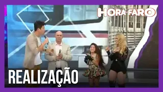 Menina que é fã de Joelma realiza sonho e ganha prêmio no Hora do Faro