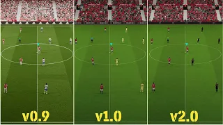 eFootball 2023 | v0.9 & v1.0 & v2.0 Graphics and Lighting Comparison