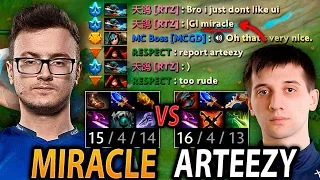 MIRACLE and ARTEEZY meet in Epic CARRY BATTLE and TOXIC ALL CHATS