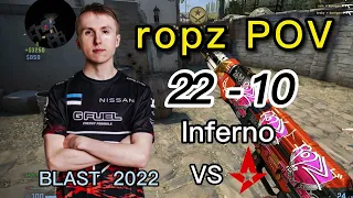 FaZe ropz (22-10) VS Astralis(Inferno) @ BLAST Premier Fall Groups 2022