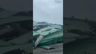 Old Warehouse Collapsed in Port Irene in Sta. Ana, Cagayan because of  Typhoon Betty Strong Winds