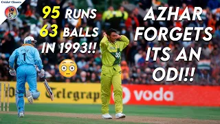 Azharuddin FORGETS Its an ODI!! Azhar's Blazing 95 off 63 Balls Levels Series vs Eng 😱🔥 Gwalior 1993