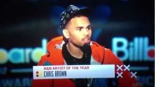 Chris Brown accepting Billboard music award!