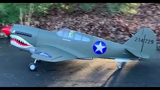 Phoenix Model P-40 Warhawk painted 35cc Final Taxi Test