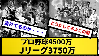 【(平均年俸)もう終わりだよこの国】プロ野球4500万、Jリーグ3750万【反応集】【プロ野球反応集】【2chスレ】【5chスレ】