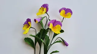 How To Make Pansy Paper Flower / Paper Flower / Góc nhỏ Handmade