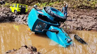 УТОПИЛИ ТРАКТОР ... Suzuki Jimny пытался вытащить, но что-то пошло не так ... RC OFFroad 4x4