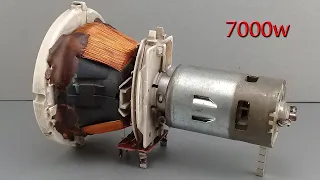 How to make free 220v 7000w electricity generator with TV transformer and DC motor