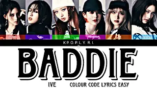 IVE - BADDIE/colour code lyrics easy