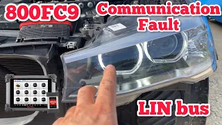 BMW 800FC9 LIN Bus, Headlight Driver Module (TMS), Right Communication Fault Autel