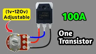 How to make adjustable voltage regulator using MOSFET, No ic, simple voltage controller diy