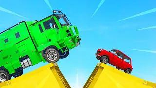 BIG TRUCK vs. TINY CAR COLLISION! (GTA 5 Funny Moments)