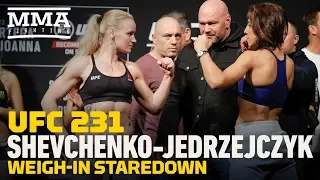 UFC 231: Valentina Shevchenko vs. Joanna Jedrzejczyk Weigh-In Staredown - MMA Fighting