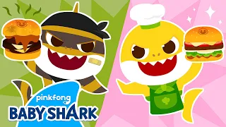 [✨NEW] Baby Shark vs Thief Baby Shark! Who Can Cook the Best Burger? | Baby Shark Official