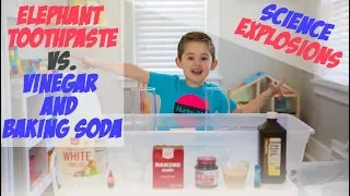 Science Fair Project - Elephant Toothpaste Vs Baking Soda and Vinegar - Kids Science Experiment