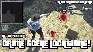 ALL 10 POSSIBLE CRIME SCENE LOCATIONS! UNLOCK THE SERVICE CARBINE! (GTA 5 ONLINE GUIDE)