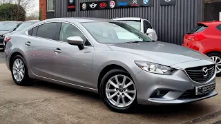 2013 (63) Mazda 6 2.0 SE-L Nav 4Dr in Aluminium. 57k Miles. 7 Services. Sat Nav. Cruise etc. £9490