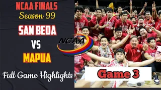 San Beda VS Mapua Game 3 Ncaa Season 99 Finals. Full Game Highlights