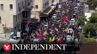 Jenin: Hundreds march in funeral procession for Palestinians killed in Israeli raid