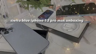 UNBOXING IPHONE 13 PRO MAX 256 GB + ACCESSORIES 🖇 sierra blue 💎✨