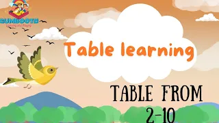 TABLE LEARNING| TABLE FROM 2 - 10 | KODS LEARNING | TABLE OF 2,3,4....@Gumboots7777