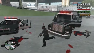 GTA San Andreas Da Nang Boyz Gang Shootout + Six Star Wanted Level Escaped