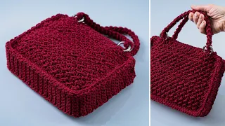 Very easy crochet bag for beginners - beautiful stitch pattern!