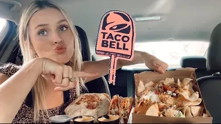 Taco Bell Mukbang!! (New Loaded Nacho Box!) ( chalupa, crunch wrap, and Doritos Locos taco)