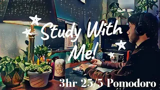 REAL TIME Study With Me (no music) | 3-Hour Pomodoro [25/5]